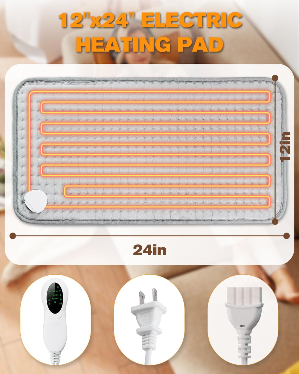 LANVA ETL-certified pad with safety features and overheat protection.