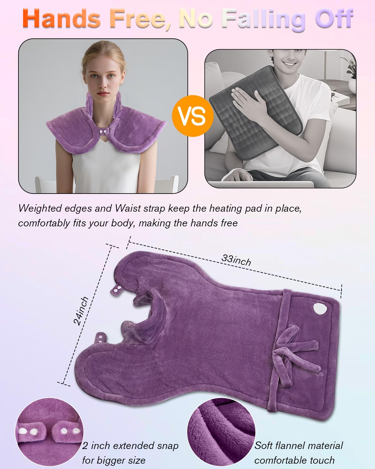 LANVA heating pad auto-off timer for safe use.