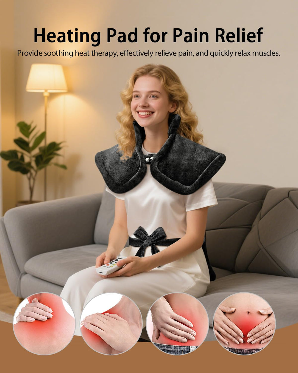LANVA large 24x33 heating pad covers multiple areas for versatile comfort.