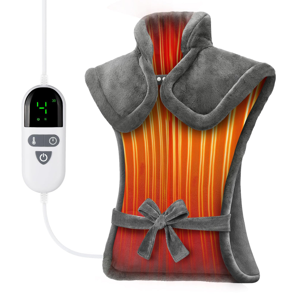 LANVA heating pad targets neck, shoulders, and back with targeted warmth.