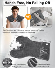 LANVA heating pad waist strap keeps pad secure during use.