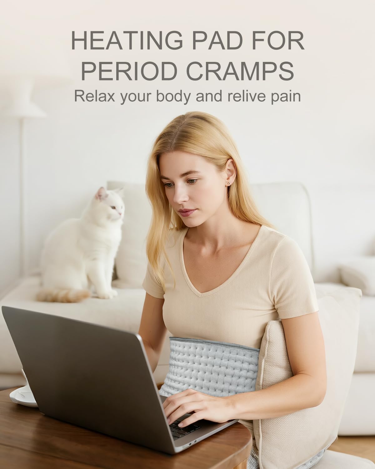 LANVA shoulder-neck heat pad soothes tense muscles for quick relief.