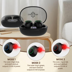 LaseLocks ear device in use showing hands-free operation and mobility.