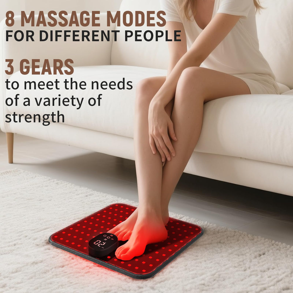 LaseLocks feet mat showing three heat level settings