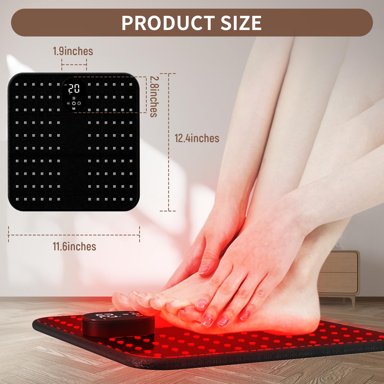 LaseLocks feet mat timer dial showing 20/30/40 minute options