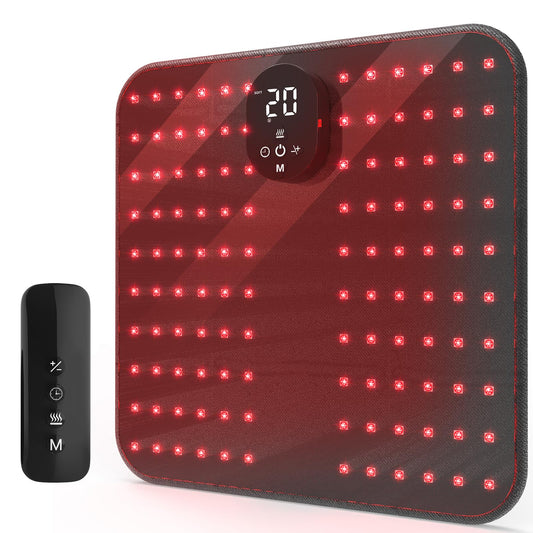 LaseLocks red light therapy feet mat with dual LEDs for soothing warmth