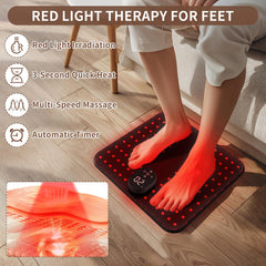 Close-up of LaseLocks LED array on the red light therapy feet mat