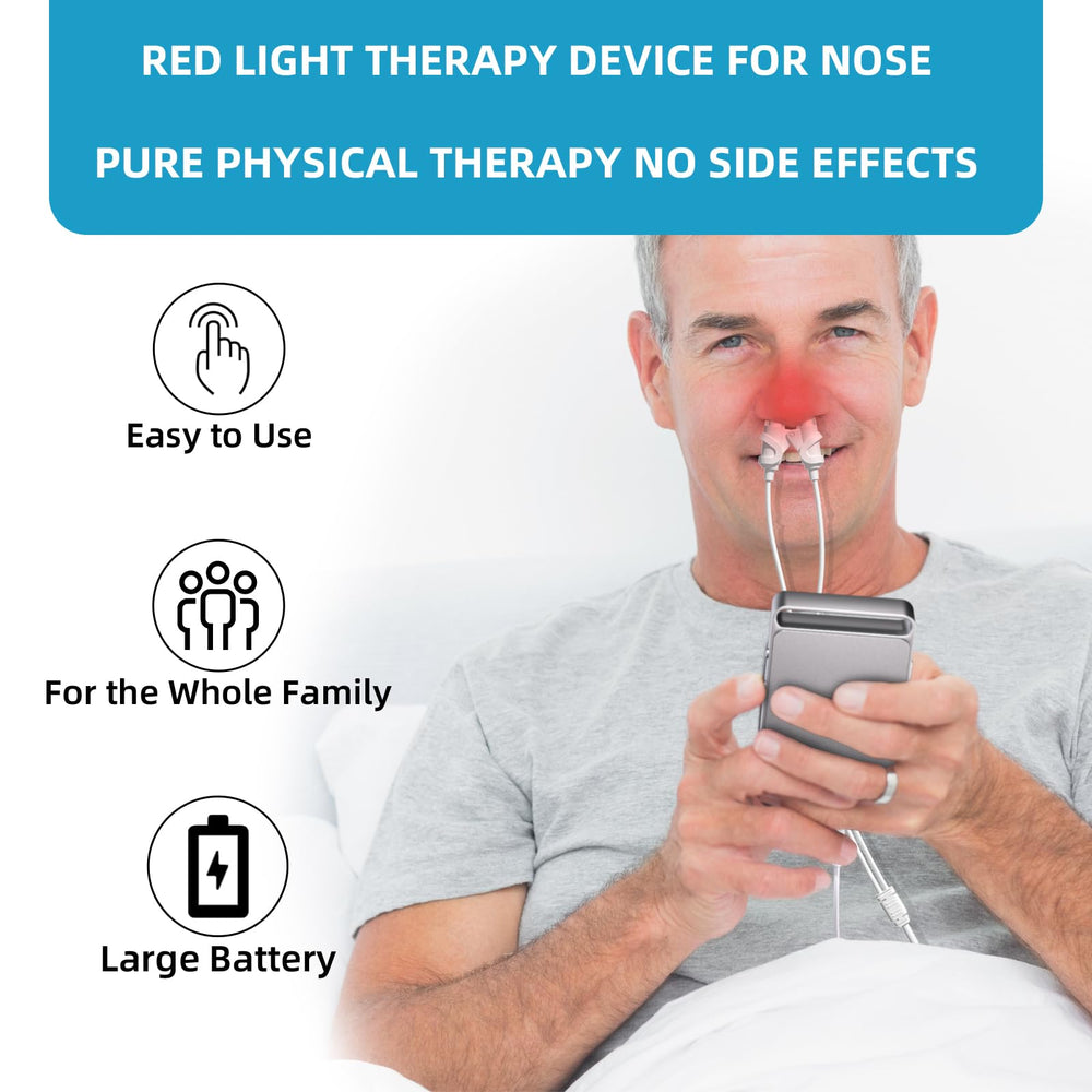 LASEPREHT nasal device LCD display, easy-read time and power status.