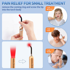 LASEPREHT removable tip attached for facial therapy on lips and mouth.