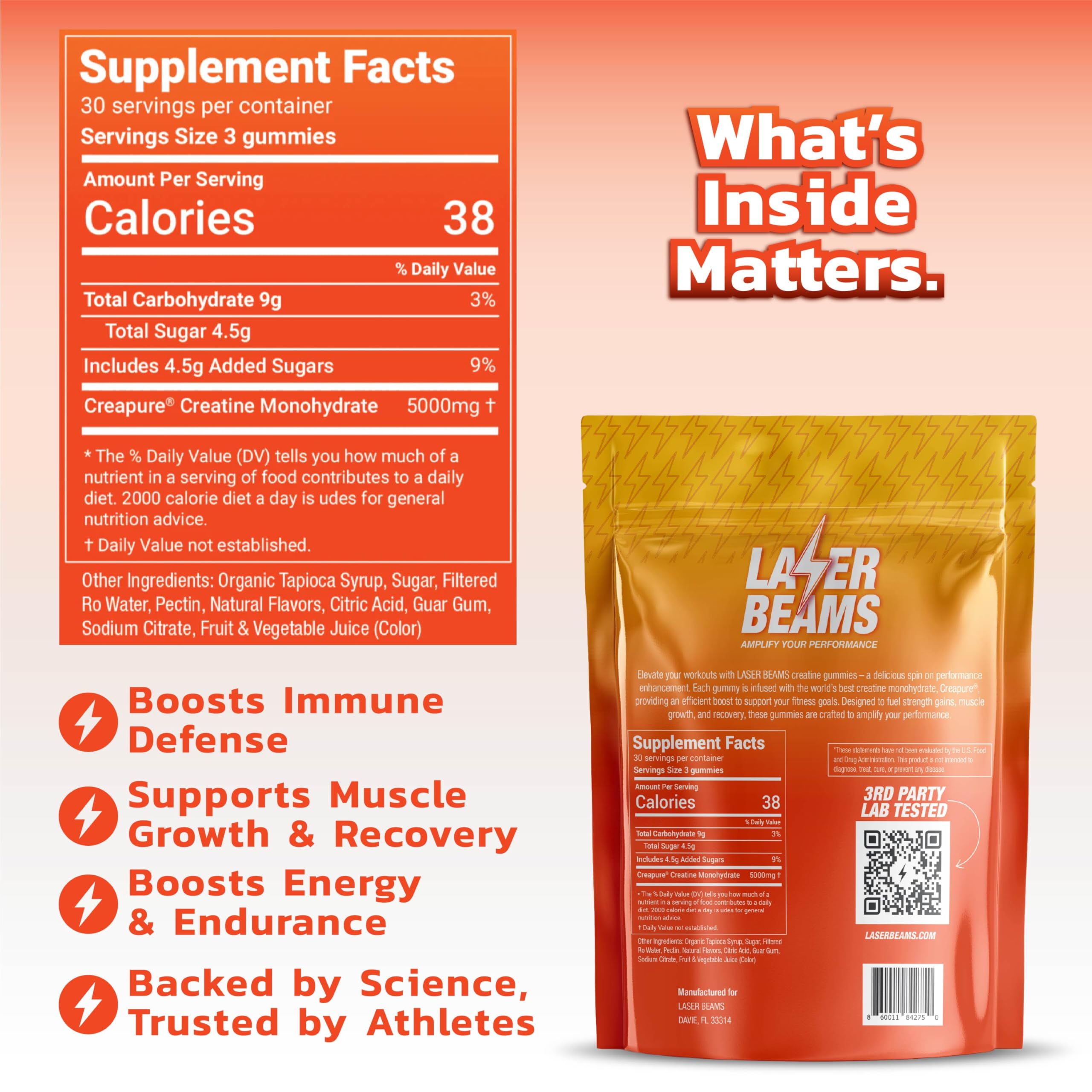 Laser Beams Creatine Gummies facility-quality seal ensures product purity