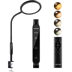 LASTAR 10000 Lux sun lamp with remote on desk boosts focus and energy.
