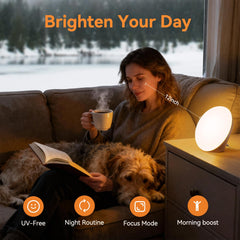 LASTAR Sun Lamp portable design fits desks, nightstands, and small rooms