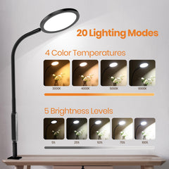 LASTAR lamp offers 4 color temps and 5 brightness levels for daily routines.