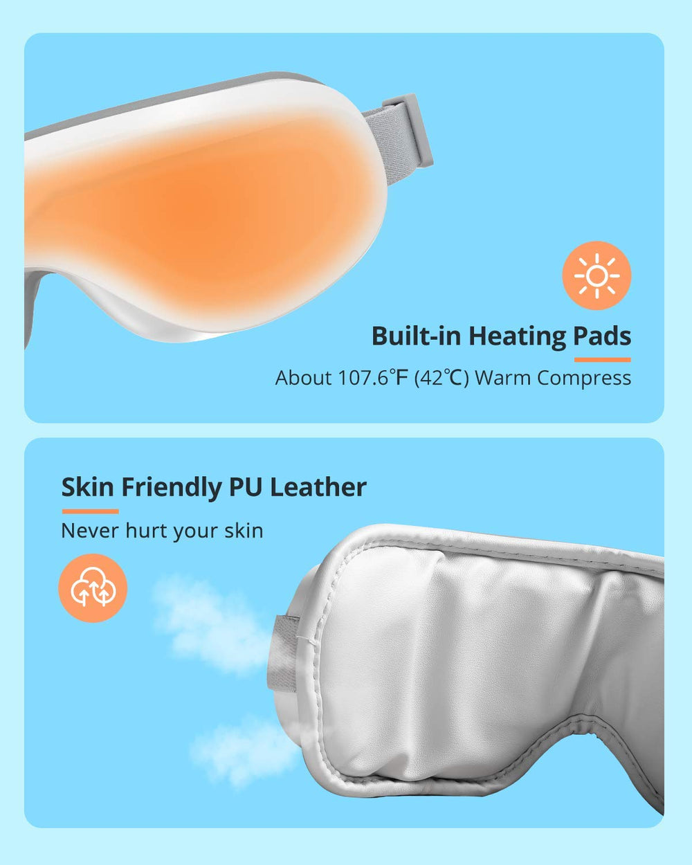 Latumab Eye Massager folded flat for compact travel.