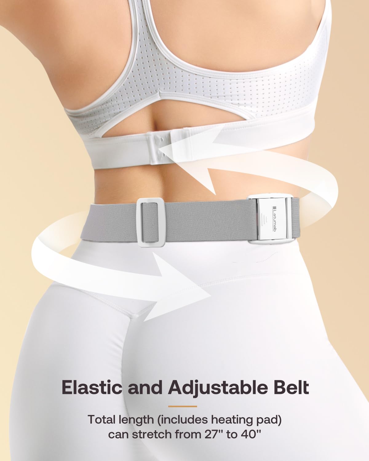 Latumab heating pad usable at home or in car for targeted relief