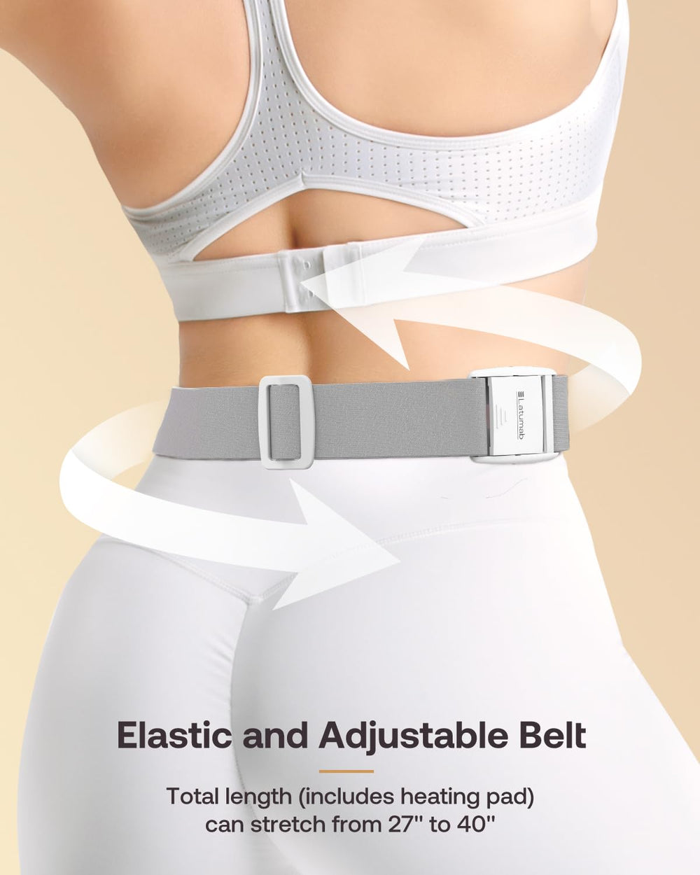 Latumab heating pad usable at home or in car for targeted relief