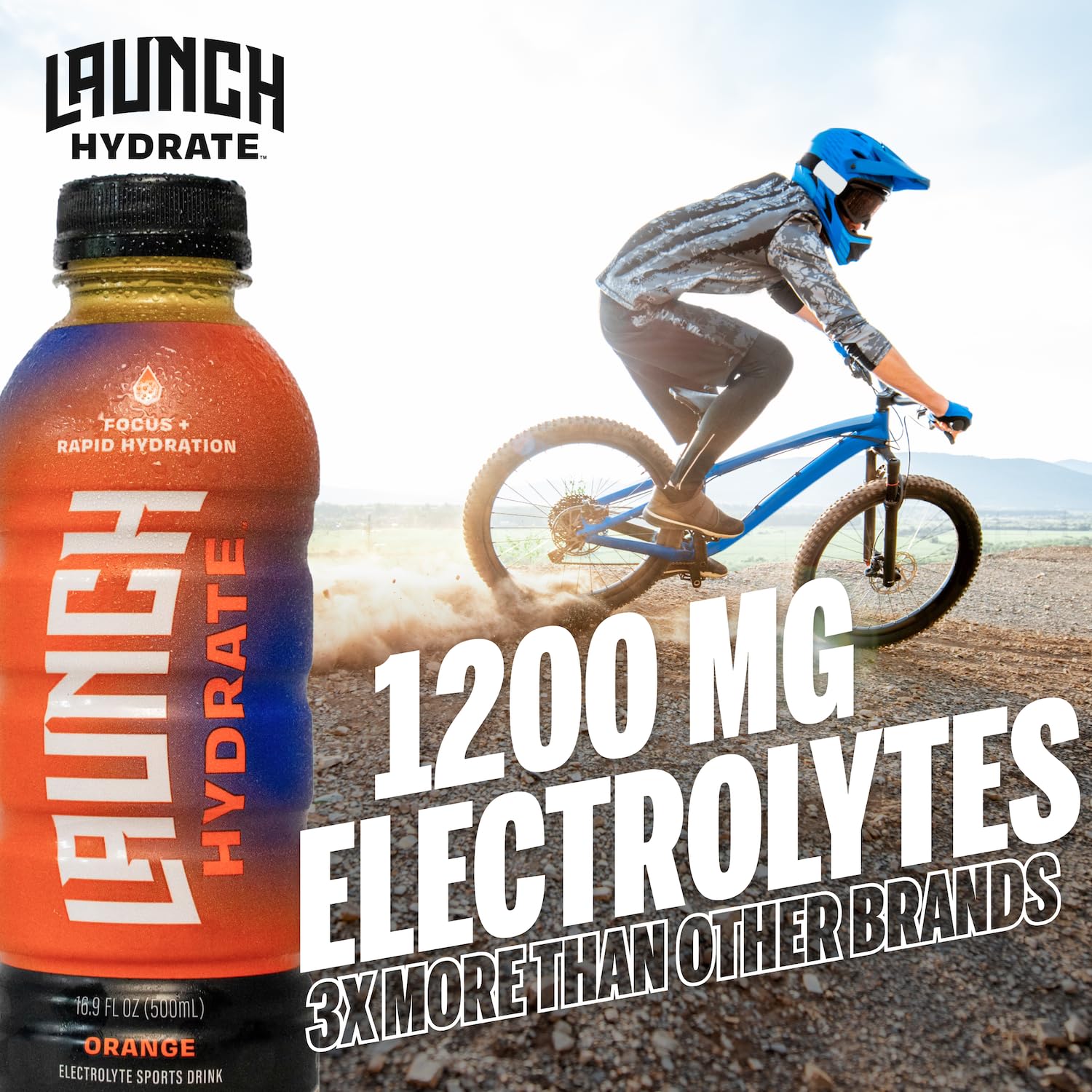 Launch Hydrate orange 12-pack front view for team hydration.