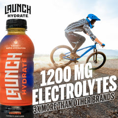 Launch Hydrate orange 12-pack front view for team hydration.