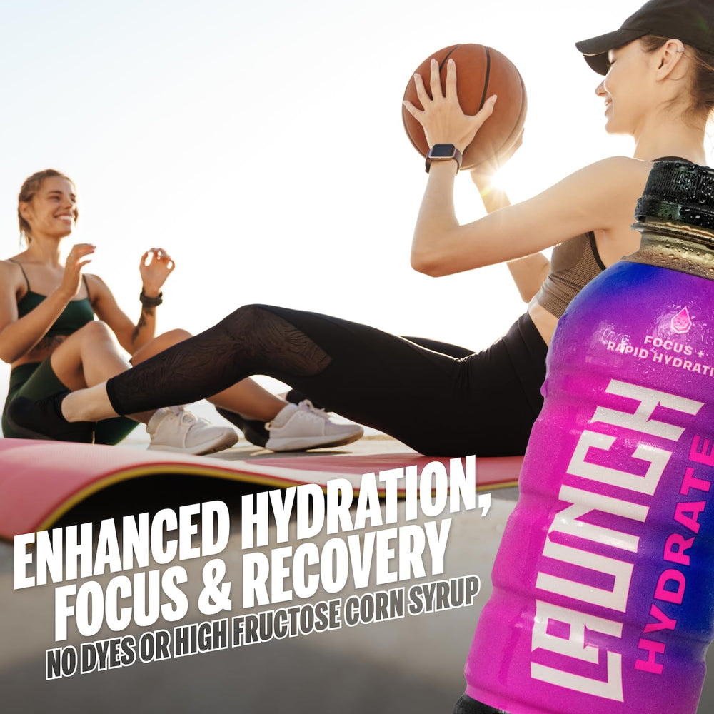 Launch Hydrate back view reveals no artificial colors or sweeteners.