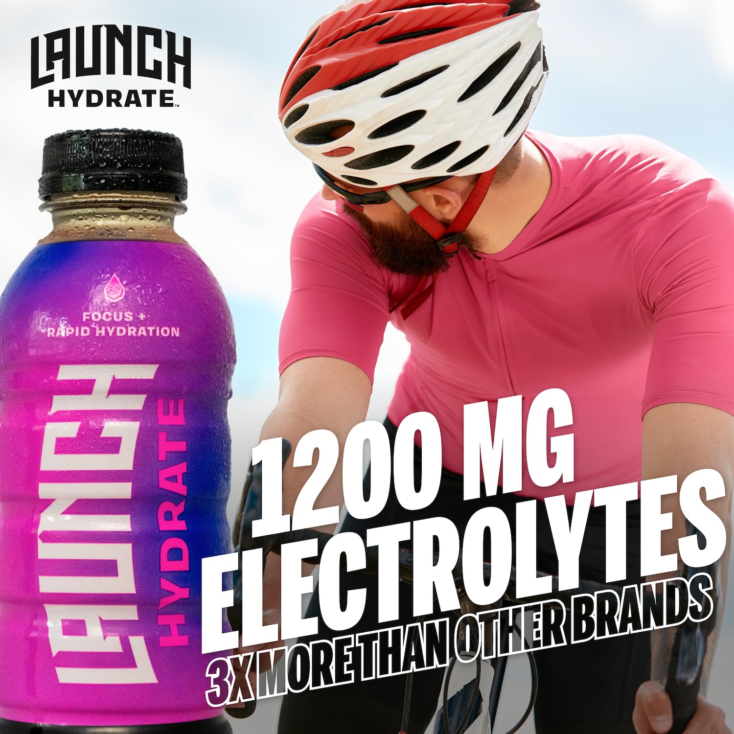 Launch Hydrate label closeup highlights real cane sugar and clean ingredients.