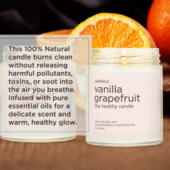 Lavanila Vanilla Grapefruit candle aroma profile blends vanilla and citrus.