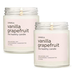 Lavanila Vanilla Grapefruit candle set pack emits a clean, inviting fragrance.