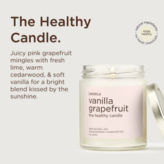 Lavanila Vanilla Grapefruit candle wick detail for clean burning.