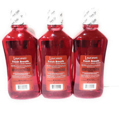 Close-up of Lavoris Original Cinnamon bottle highlighting cinnamon flavor and aroma.