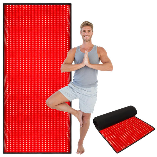 Lawind red light therapy mat close-up of 1280 LEDs for targeted body treatment.