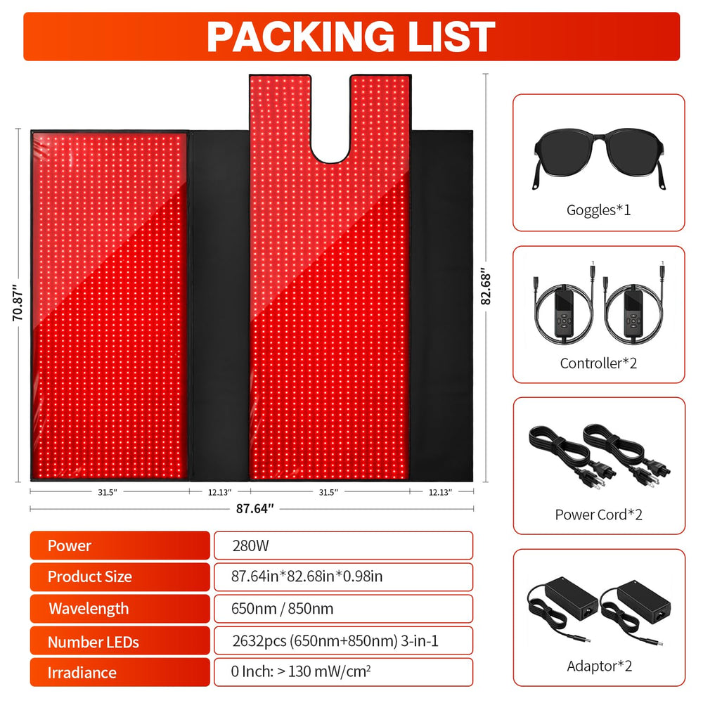 Lawind red light therapy mat warranty and included accessories