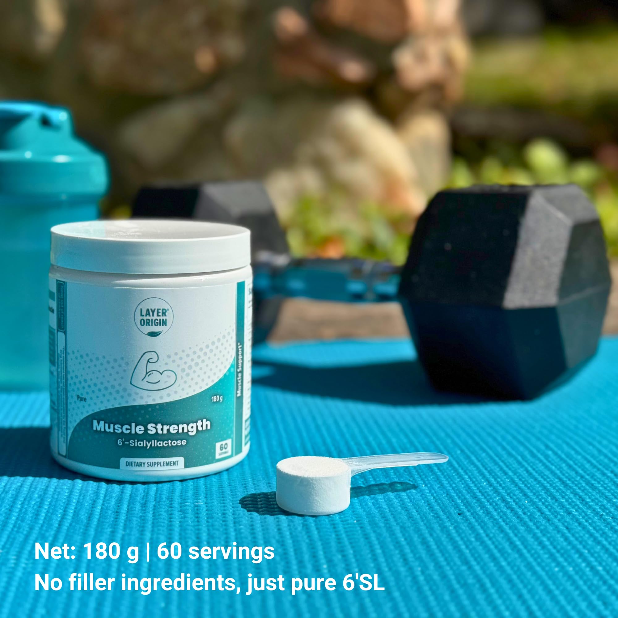 Athlete in gym using Layer Origin 6'-SL HMO during a workout for endurance.