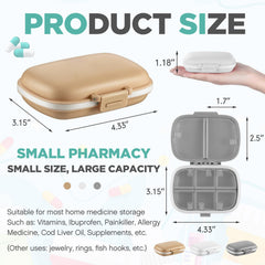 Layhit travel pill organizer with eight compartments in gray simplifies daily dosing while traveling