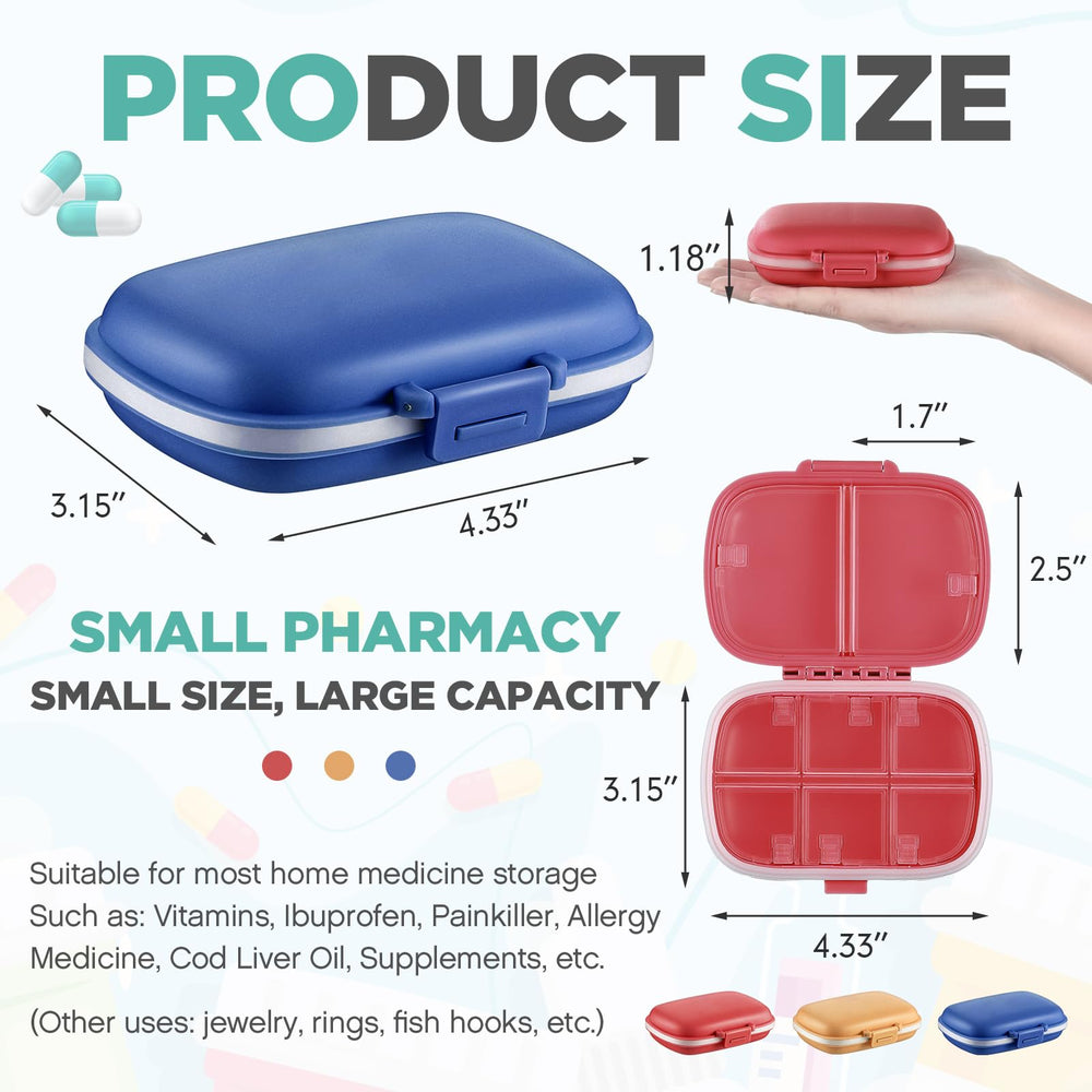 Layhit travel pill organizer in watermelon red showing color-coded daily storage.