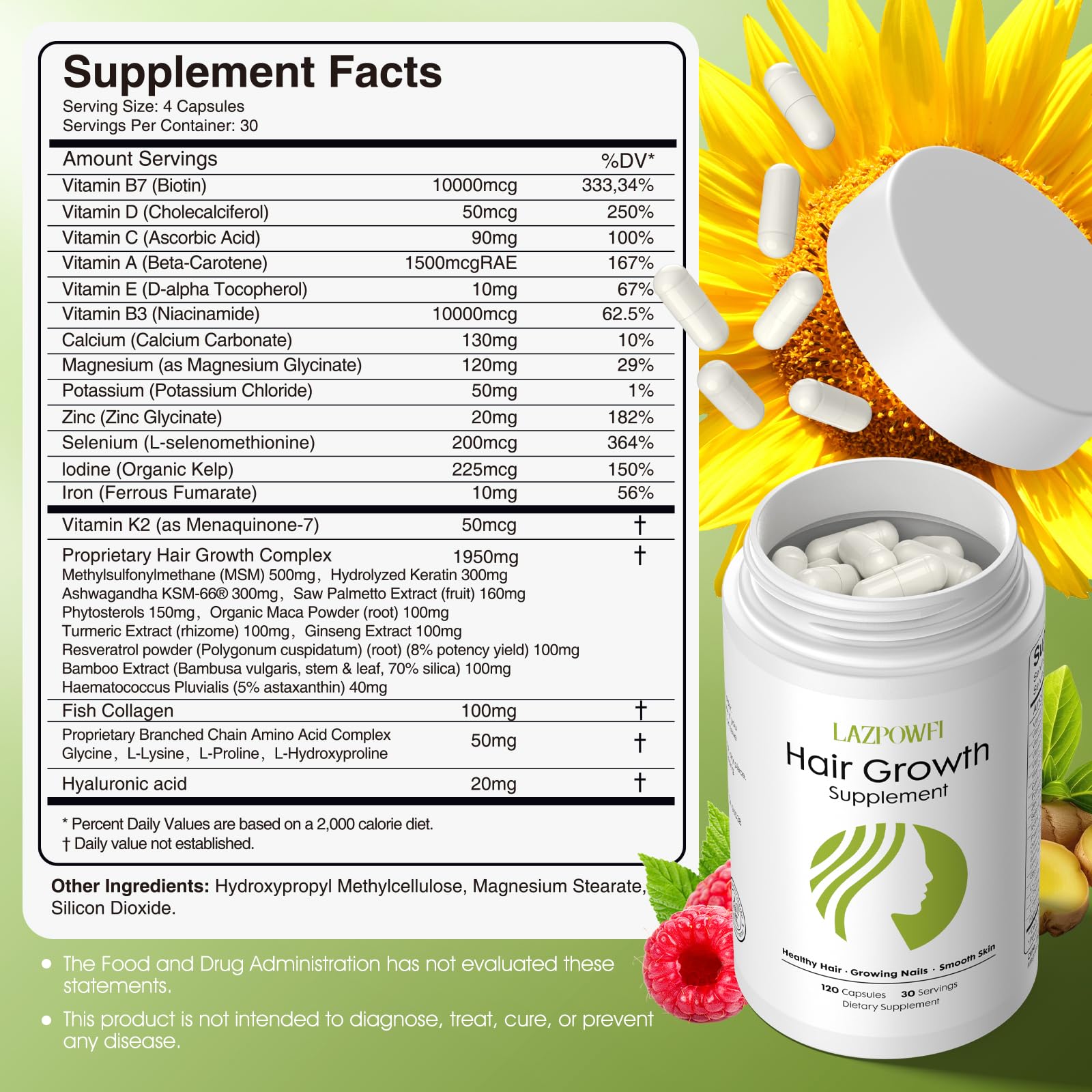 Lazpowfi daily dosage capsules shown for convenient daily use.