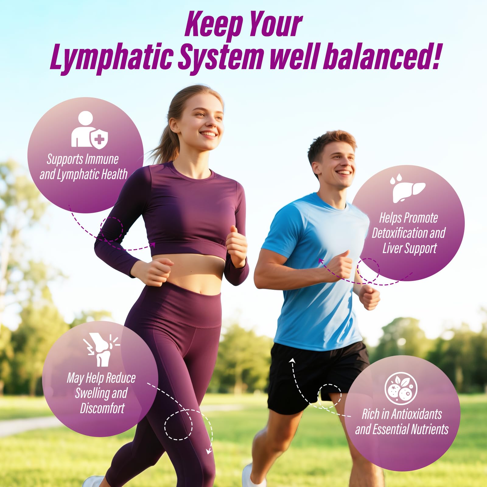 Lazpowfi Lymphatic Drainage Supplements | 180 Capsules for Lymphatic Support