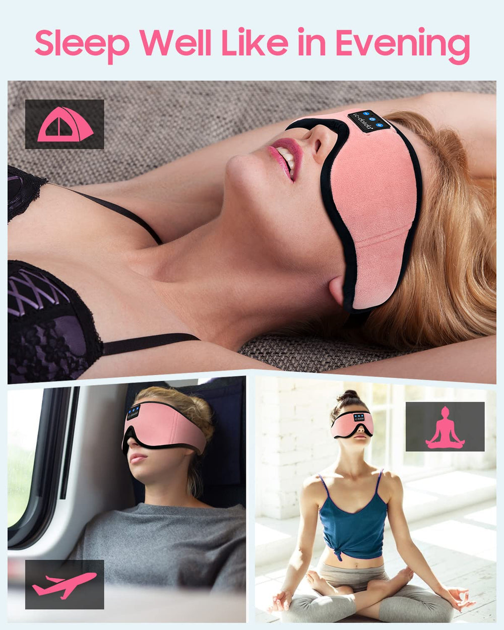 LC-dolida 99% light blocking eye mask supports total darkness for naps
