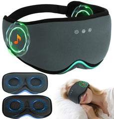 LC-dolida Bamboo Cotton Sleep Mask with Bluetooth, front view for comfortable, immersive audio sleep.