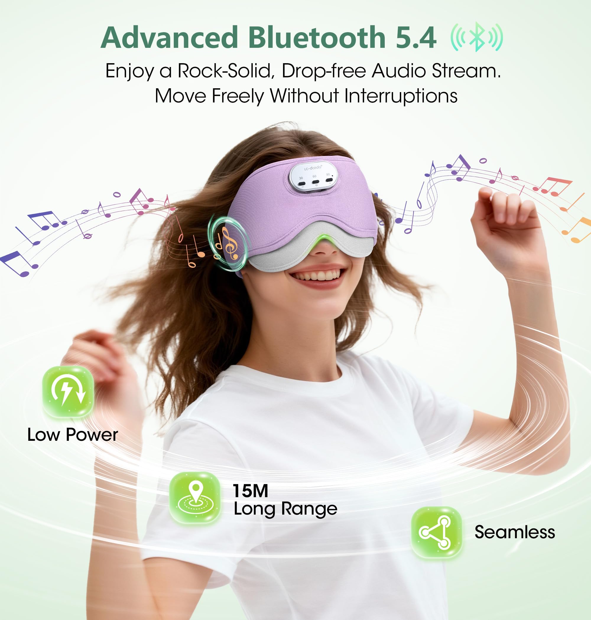 LC-dolida Bluetooth 5.4 connection, reliable wireless audio during sleep