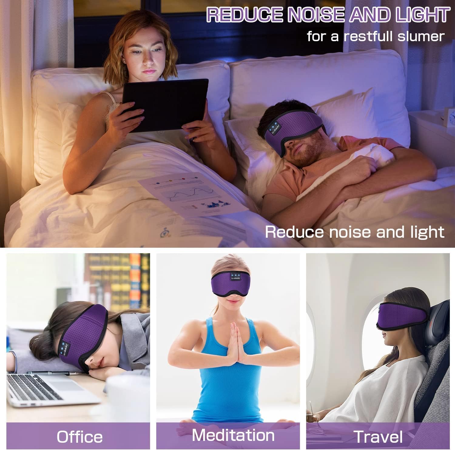 LC-dolida sleep mask provides darkness for restful naps.