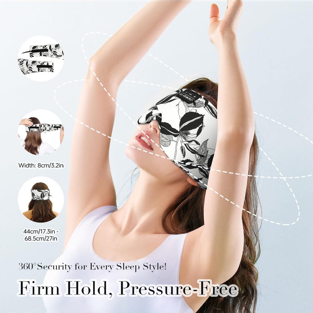 Semi-wraparound nose design delivers secure, light-blocking fit