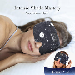LC-dolida silk eye mask showing nose-cutout design for full light blocking