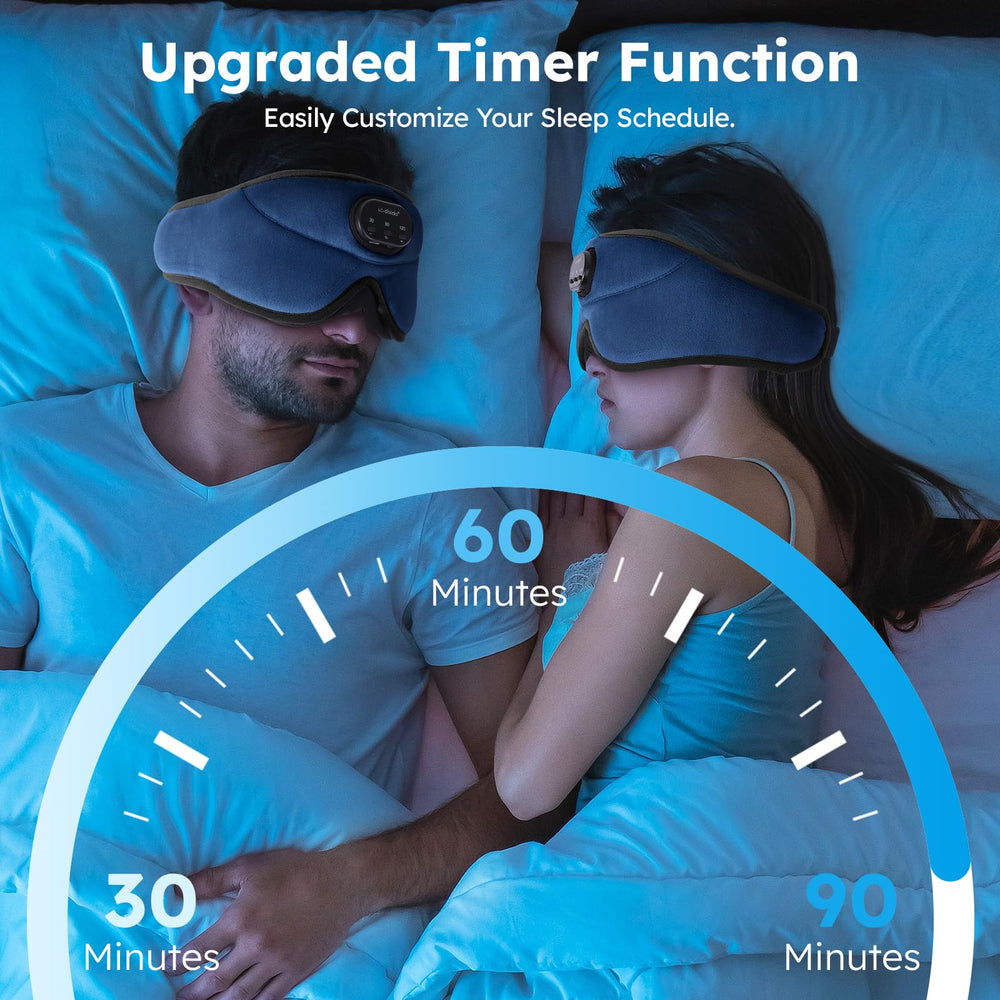 LC-dolida sleep mask Bluetooth chip navy pairs easily with devices.
