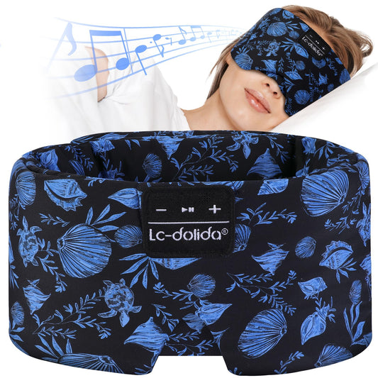 LC-dolida sleep mask with Bluetooth headphones for wireless calls and music.