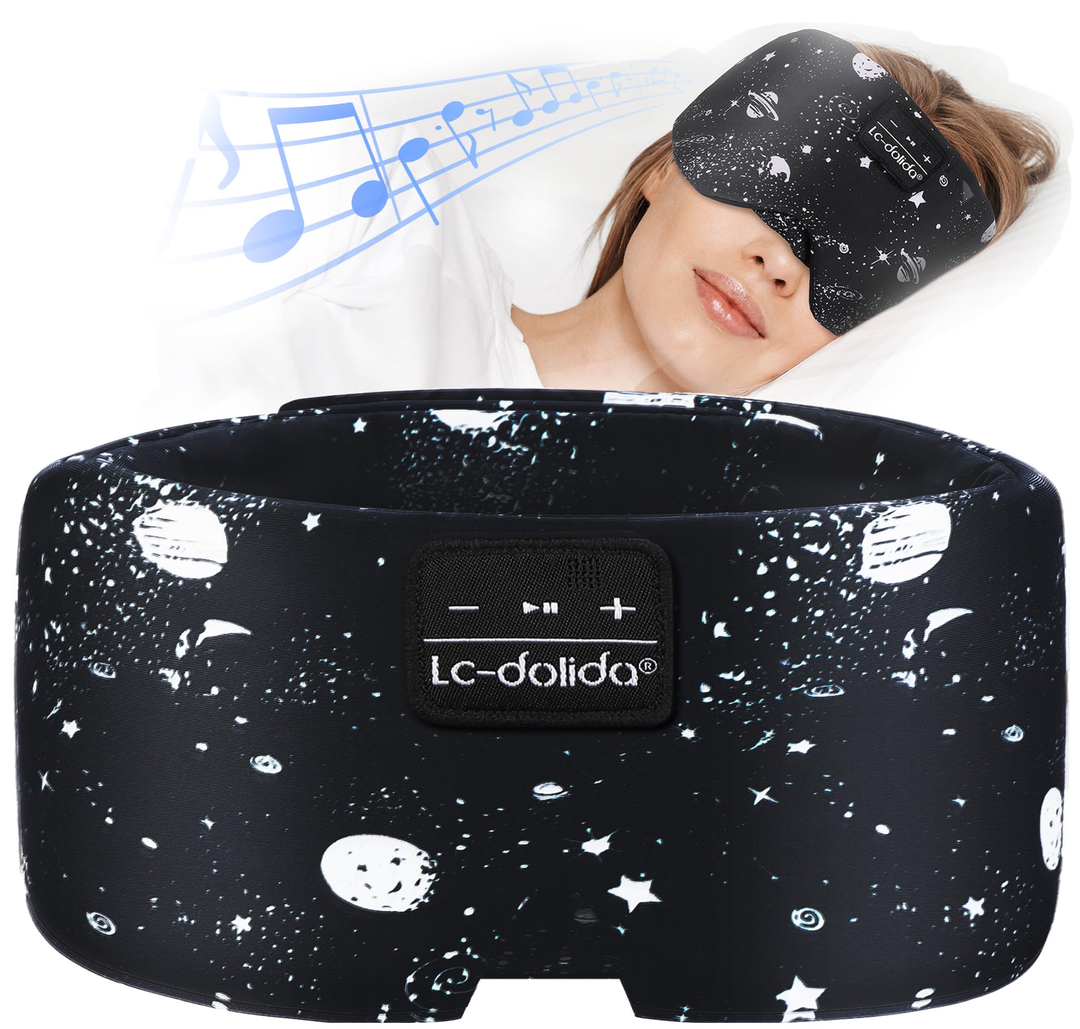 LC-dolida sleep mask with Bluetooth headphones highlighting bedtime listening and comfort