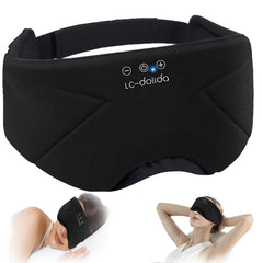 LC-dolida sleep mask headphones close-up showing integrated speakers for immersive audio during travel