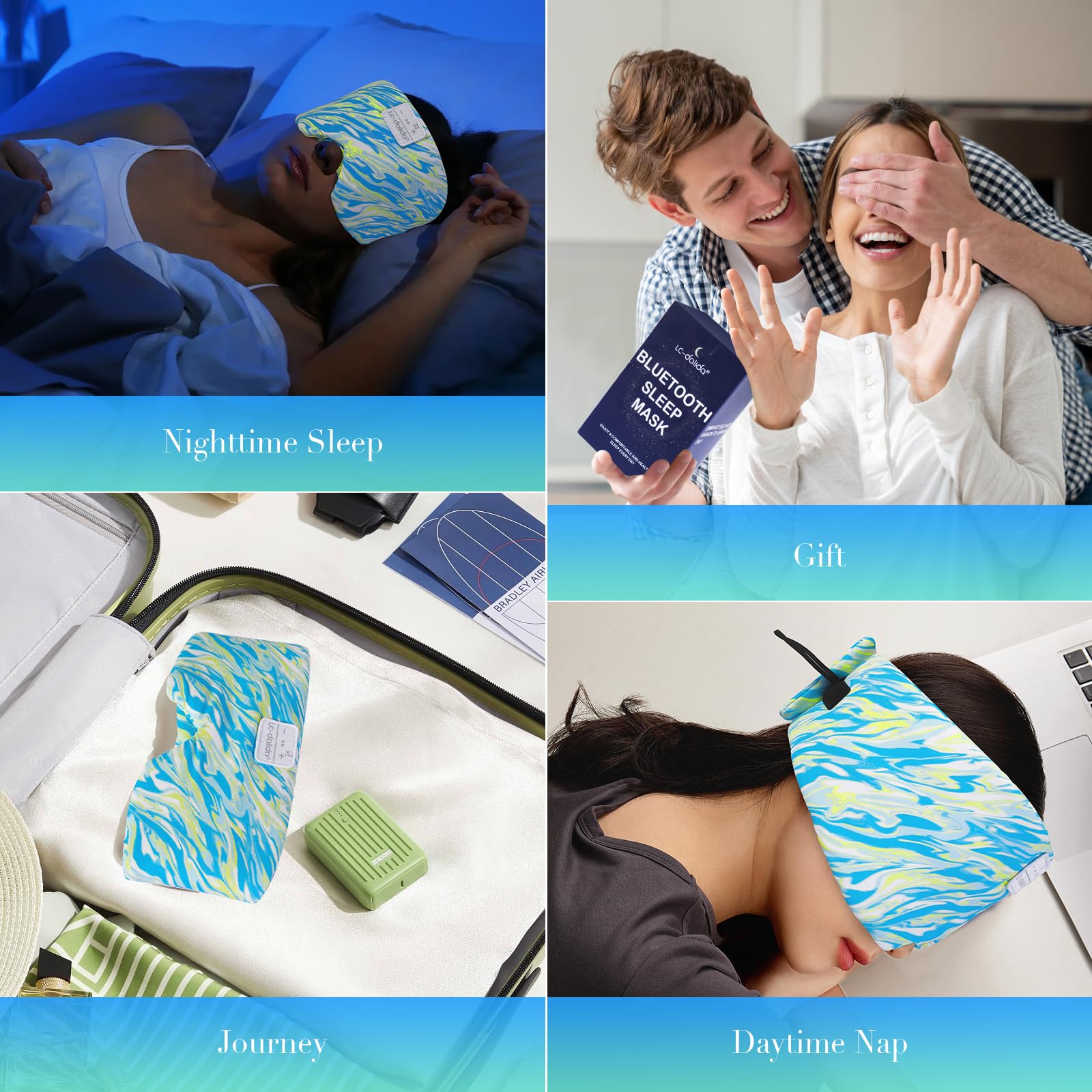 LC-dolida sleep mask side-sleep-comfort with thinner speakers for gentler wear