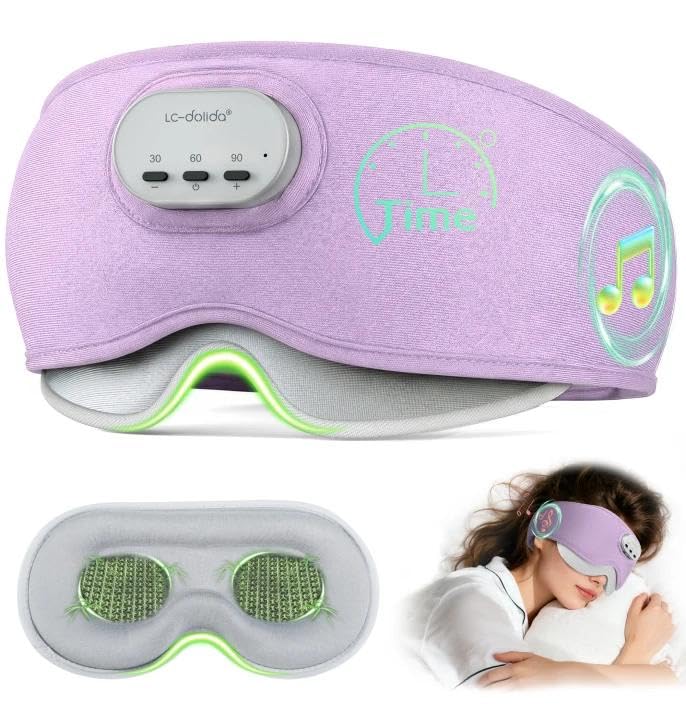 LC-dolida voice-control sleep mask promo view, hands-free audio for bedtime