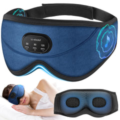 LC-dolida white noise sleep mask front view in navy for total blackout sleep.