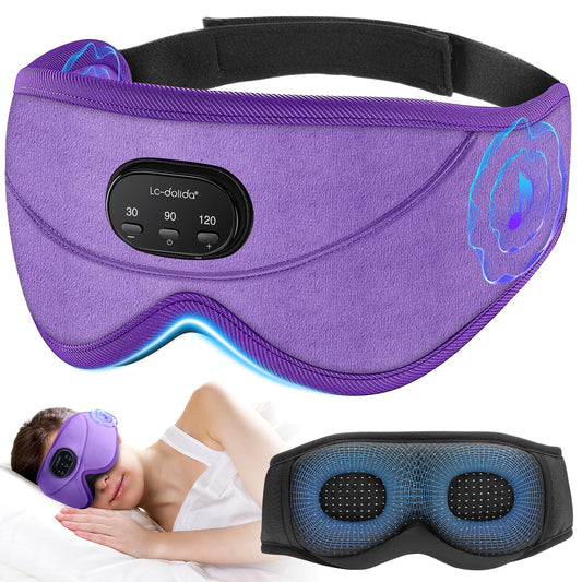LC-dolida white noise sleep mask front view blocks light for deeper rest