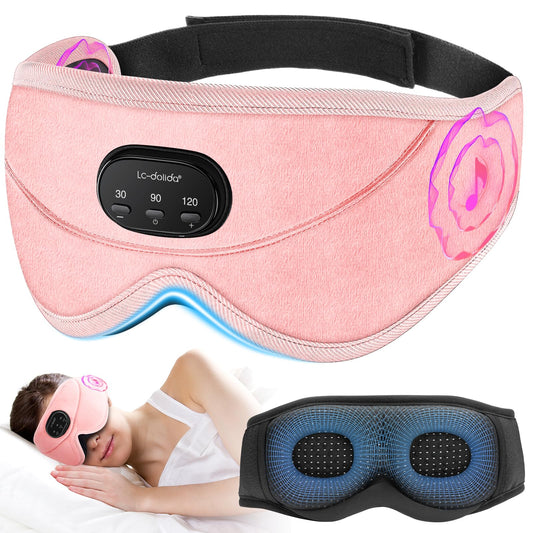 LC-dolida pink white noise sleep mask for total blackout and comfort.